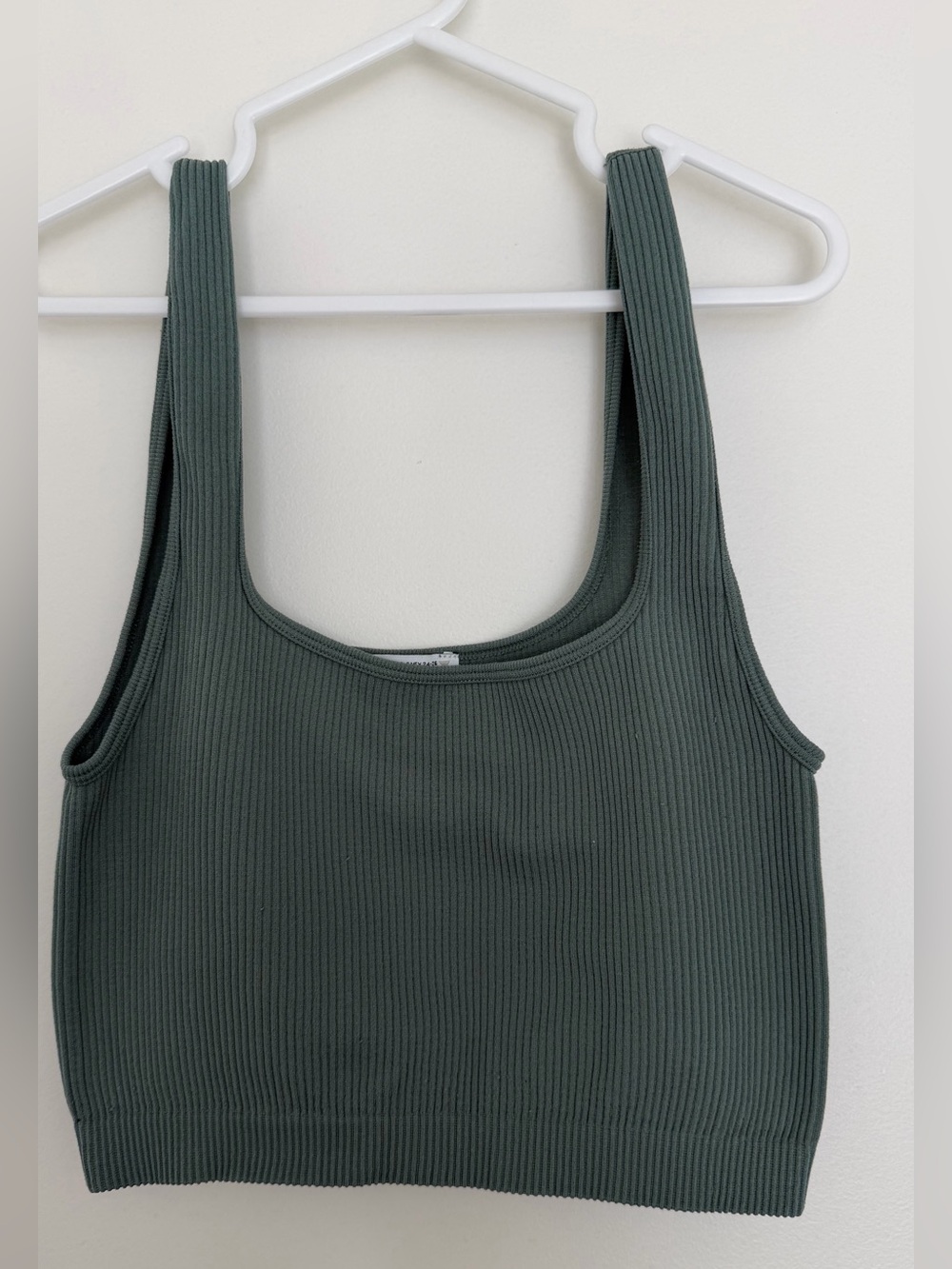 Zara olive green stretchy crop top